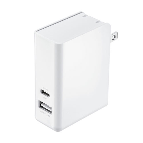 AC充電器(USB Power Delivery対応・2ポート・Type-C,合計30W)