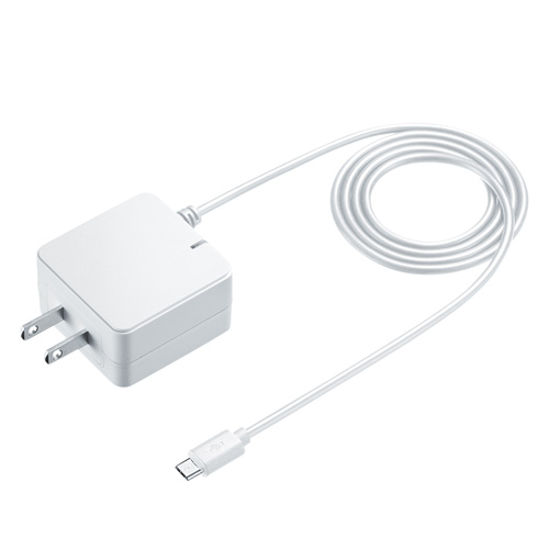 ACアダプタ(Quick Charge 2.0対応・microUSBケーブル一体型・ホワイト・1.5m) ACA-QC42MW サンワサプライ