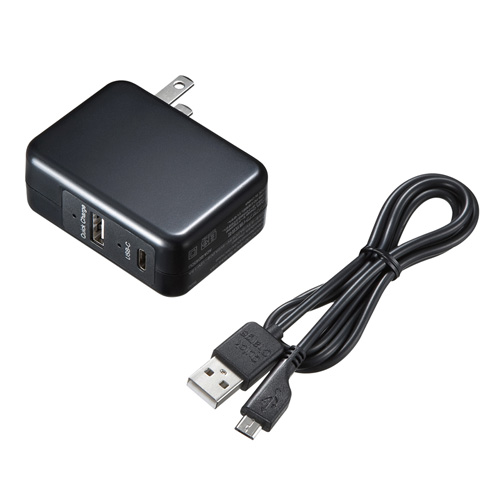 AC充電器(Quick Charge 3.0対応・USB Type Cポート ブラック)