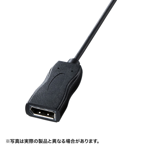 DisplayPort オスをUSB Type-Cオスに変換するアダプタ。