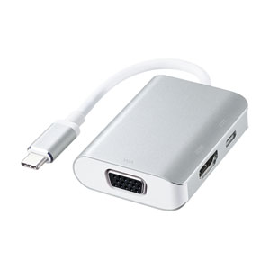 USB Type C-HDMI・VGA変換アダプタ(映像出力・HDMI/VGA同時出力可)