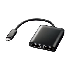 USB TypeC MSTハブ (DisplayPort Altモード対応・Type-C→DisplayPort×2・ブラック)