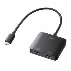 USB-C HDMI 変換アダプタ（2画面・4K/60Hz・HDR・ケーブル長20cm
