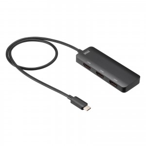 Type-C HDMI 変換アダプタ（3ポート・4K/60Hz対応・ケーブル長0.5m・HDMI3つ・3画面出力・トリプルディスプレイ） AD-ALCMST3HD2 サンワサプライ