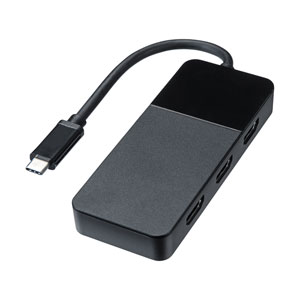 USB TypeC-HDMI MSTハブ (DisplayPort Altモード・3ポート・ブラック)