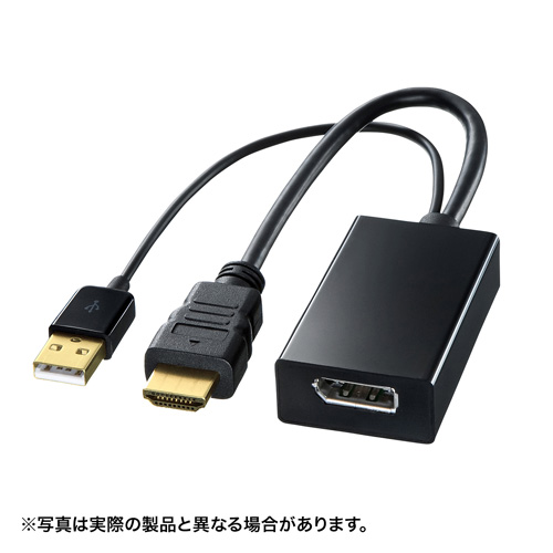 パソコンのHDMI出力をDisplayPortの信号に変換するアダプタ。