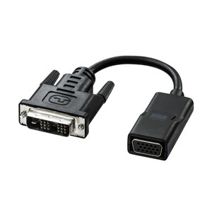 DVI-VGA変換アダプタ(8㎝・ブラック)