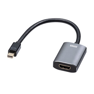 ミニDisplayPort-HDMI 変換アダプタ(HDR対応・ブラック・15㎝)