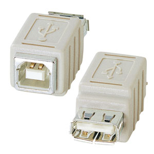 USBアダプタ(USB Bコネクタメス・USB Aコネクタメス) サンワサプライ