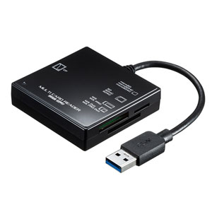 マルチカードリーダー(USB3.0/USB 3.1 Gen1対応・コンパクト・ブラック)