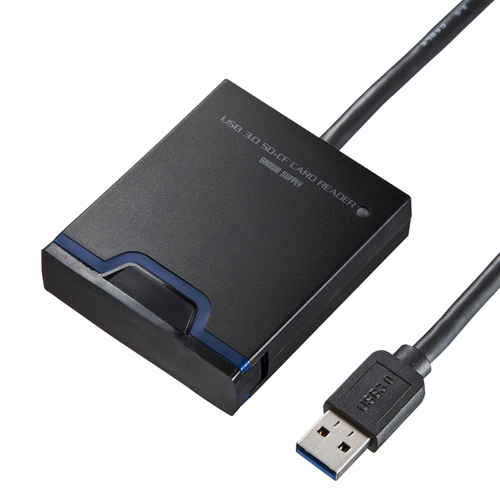 【サンワサプライ】SDカードリーダー(SD・microSD・CF用・USB3.0対応・カバー付き)