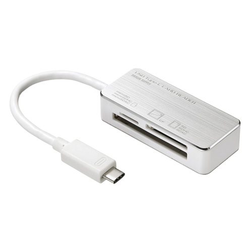 カードリーダー(TypeC・USB3.1対応・バスパワー・シルバー) ADR-3TCML36S サンワサプライ