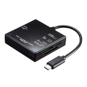 マルチカードリーダー(USB Type-C・USB3.0/USB 3.1 Gen1対応・ブラック)