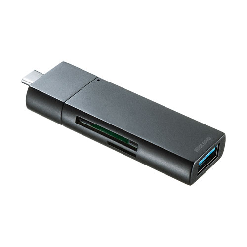 カードリーダー Type C Usb Aコネクタ スマホ コンパクト ブラック Adr 3tcms7bk 激安通販のイーサプライ