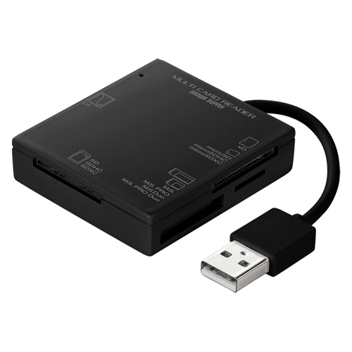 【サンワサプライ】マルチカードリーダー(USB2.0・ブラック)