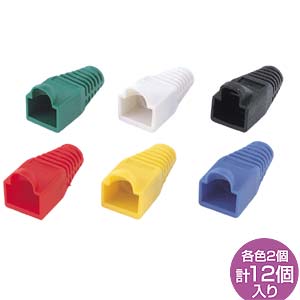 ケーブル識別に便利なラッチ保護カバー付モジュラーカバー(先付けタイプ・6色セット) ADT-MC4 サンワサプライ