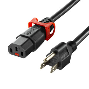 電源ケーブル(抜け防止・1m・NEMA 5-15P・15A・125V)