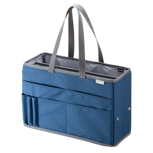 ボックス型バッグ（テレワーク・ブルー・自立・収納・持ちはこび） BAG-TW2BL サンワサプライ