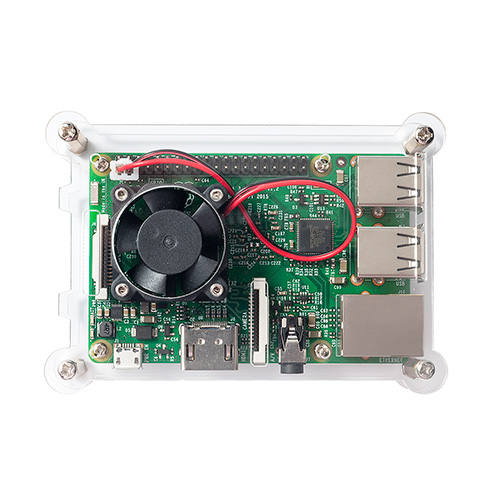 Raspberry Pi用アクリルケース スタック 1層目 Pi 3 Model B専用 ファン付 ネジ付 クリア Bm Rbpics1 激安通販のイーサプライ