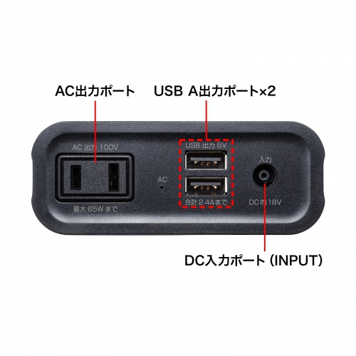 モバイルバッテリー モバイル電源 Usb充電 Ac出力対応 65w 000mah Usba 2ポート Btl Rdc16 通販ならイーサプライ