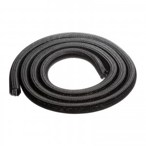 ケーブルカバー（ケーブルスリーブ・編組スリーブ・黒・2m・内径19mm）