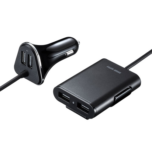 Usbカーチャージャー 後部座席 4ポート 合計最大9 6a 12v 24v車対応 Car Chr75u 激安通販のイーサプライ