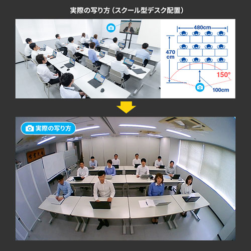 Webカメラ 超広角150度ワイドレンズ 100万画素 ブラック 3mロングケーブル ドライバ不要 スカイプ Zoom ズーム Cms V43bk 3 激安通販のイーサプライ