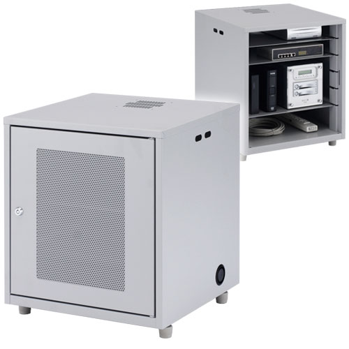 小型機器を省スペースで設置できるNAS・HDD・ネットワーク機器収納ボックス（H508mm）【代引き不可商品】