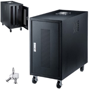 機器収納ボックス（19インチ・4U・データセンター・小型・ハブボックス・LANハブ・HDD・鍵・セキュリティ・扉・床置き・黒）CP-THBOX4UBK サンワサプライ