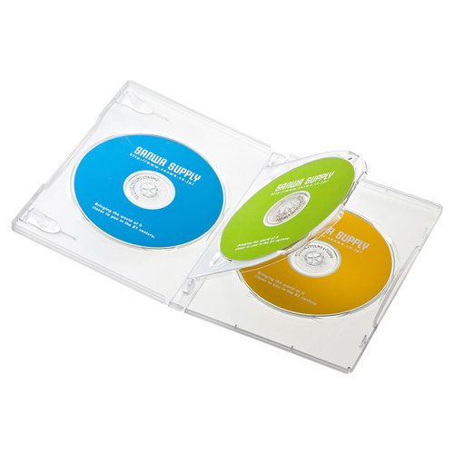 サンワサプライ】DVDトールケース（3枚収納・3枚パック・クリア) DVD