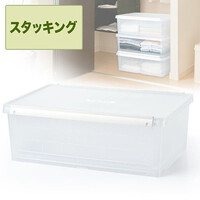 衣装ケース(収納・整理・透明・ワイド・蓋付き・前開き・スタッキング・1段・クローゼット)