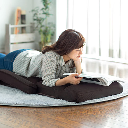 座椅子 リクライニング クッション メッシュ 通気性 背もたれ 肘付き 足置き おすすめ ブラック Eex Ch68zbk 激安通販のイーサプライ