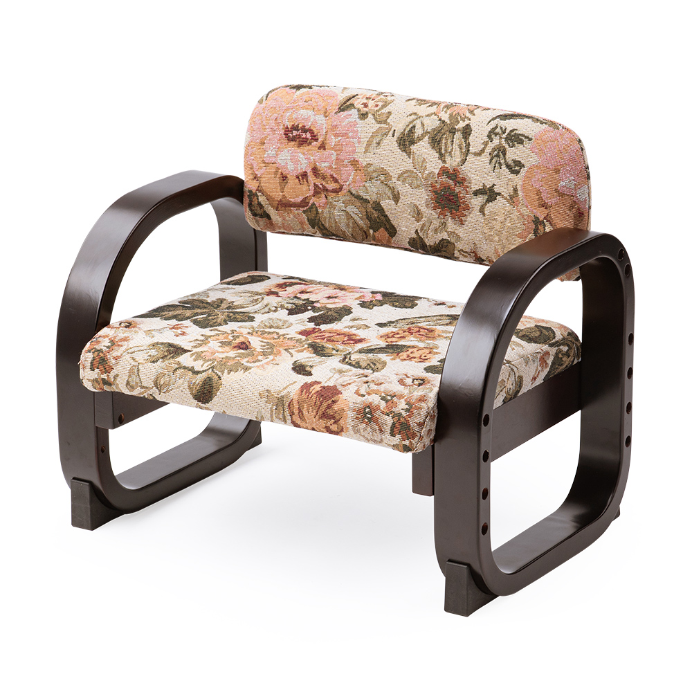 【高座椅子】 高さ3段階調整 肘掛け付き|座卓に合うコンパクト椅子