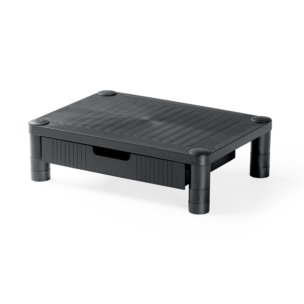 【モニター台】A4用紙収納 引き出し付き机上ラック 高さ調整 幅43cm 小物やマウスも収納可能