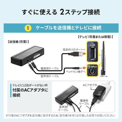テレビスピーカー 手元 無線 ワイヤレス 充電 Acアダプタ付き ホワイト 小型 電源不要 連続8時間使用可 30m長距離通信 高齢者 シニア 低遅延 Mp3音楽再生 簡単 おすすめ Eex Ldsp04wh 激安通販のイーサプライ