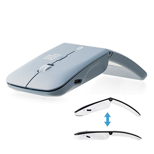 ワイヤレスマウス（無線・軽量・サイドボタン・シンプル・USB・名入れ・単三電池・コスパ・シルバー）