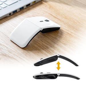 ワイヤレス静音マウス(Bluetooth・充電式・薄型・携帯用・複数台・Mac・Android・スマホ・タブレット・ホワイト)