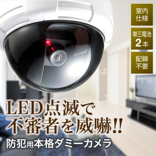 ダミーカメラ 防犯 監視 屋外 ドーム型 Led 激安通販のイーサプライ