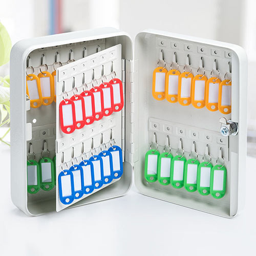 キーボックス 鍵収納ケース カギ 48個収納 小型 壁掛け セキュリティ キーホルダー付 キーキャビネット シリンダー錠 スペアキー Eex Slkc01l 激安通販のイーサプライ