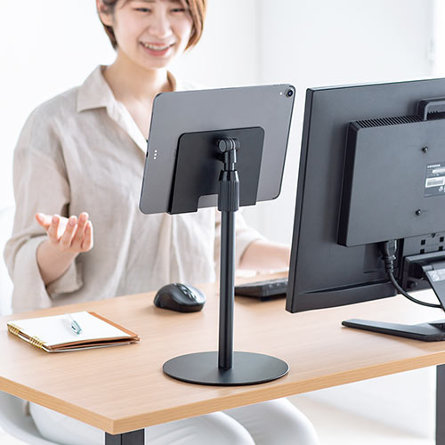 タブレットスタンド(iPad・モバイルモニター・縦置き・床置き・角度調整・高さ調整・テレワーク)