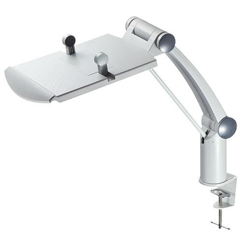 電話台（アーム・オフィス・テレフォンスタンド・オフィス・回転・高さ調節・テレフォンアーム・スタンド・ハイタイプ・クランプ式・ライトグレー） EEX-TLA01 イーサプライ