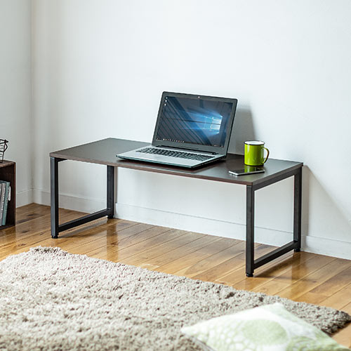 ローデスク（ローテーブル・ダークブラウン・幅100cm・奥行45cm・木目調天板） EZ1DESKL004BR 激安通販のイーサプライ