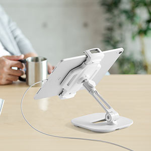 タブレットスタンド（iPad・アーム・回転・角度・高さ・アルミ）EZ1-LATAB013W サンワサプライ