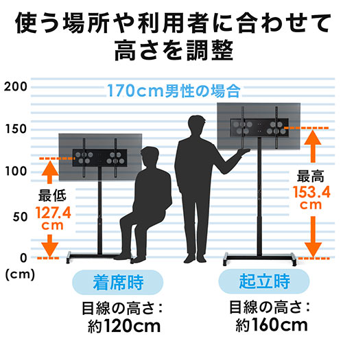 テレビスタンド 壁寄せ 置き型 昇降 ロータイプ 32から52インチ対応 Ez1 Pl014 激安通販のイーサプライ テレビスタンド 壁寄せ 置き型 昇降 ロータイプ 32から52インチ対応 Ez1 Pl014 激安通販のイーサプライ