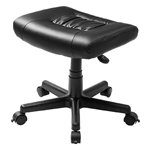 オットマン リラックス足置き台 ストッパー付きキャスター仕様 角度調節機能付き PUレザー製 ブラック