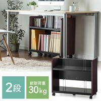 ファイルワゴン(2段・キャスター付・スチール・高耐荷重・幅68cm・机下・デスク下・木目)