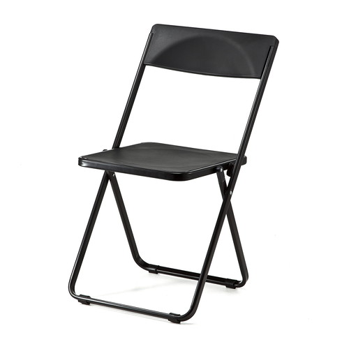 折りたたみ椅子（おしゃれ・フォールディングチェア・スタッキング可能・SLIM・1脚・ブラック）