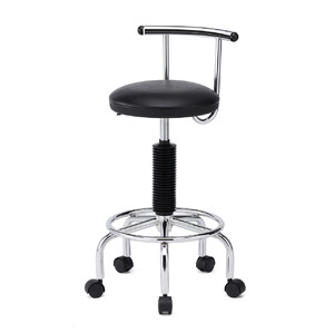 2WAYカウンターチェア（キャスター・アジャスター両対応・バーカウンター・腰痛対策・回転椅子・ブラック）