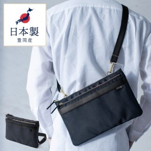 ミニショルダーバッグ（サコッシュ・日本製・高強・鎧布・ナイロン・撥水・ネイビー・おすすめ）BAG177NV