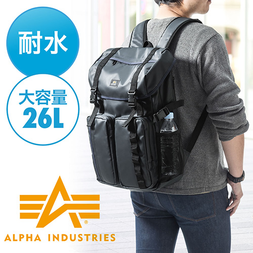 スクエアリュック・バックパック(ビジネス・A4・通勤・通学・iPad・PC収納・大容量26リットル・ネイビー)